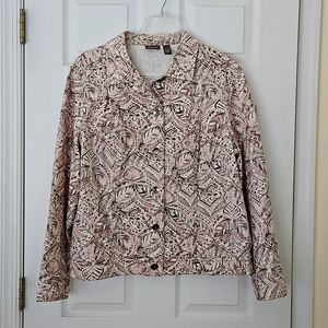 Women's Additions by Chico Pink/Brown/White Jacket Chico's Size 3